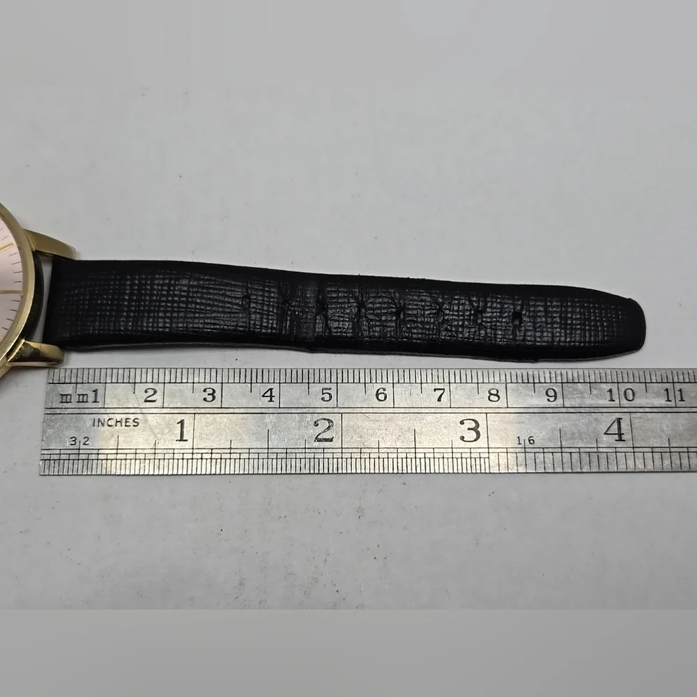 Ted Baker Kate Women's Watch Pink Date Dial Black Leather Band New Battery